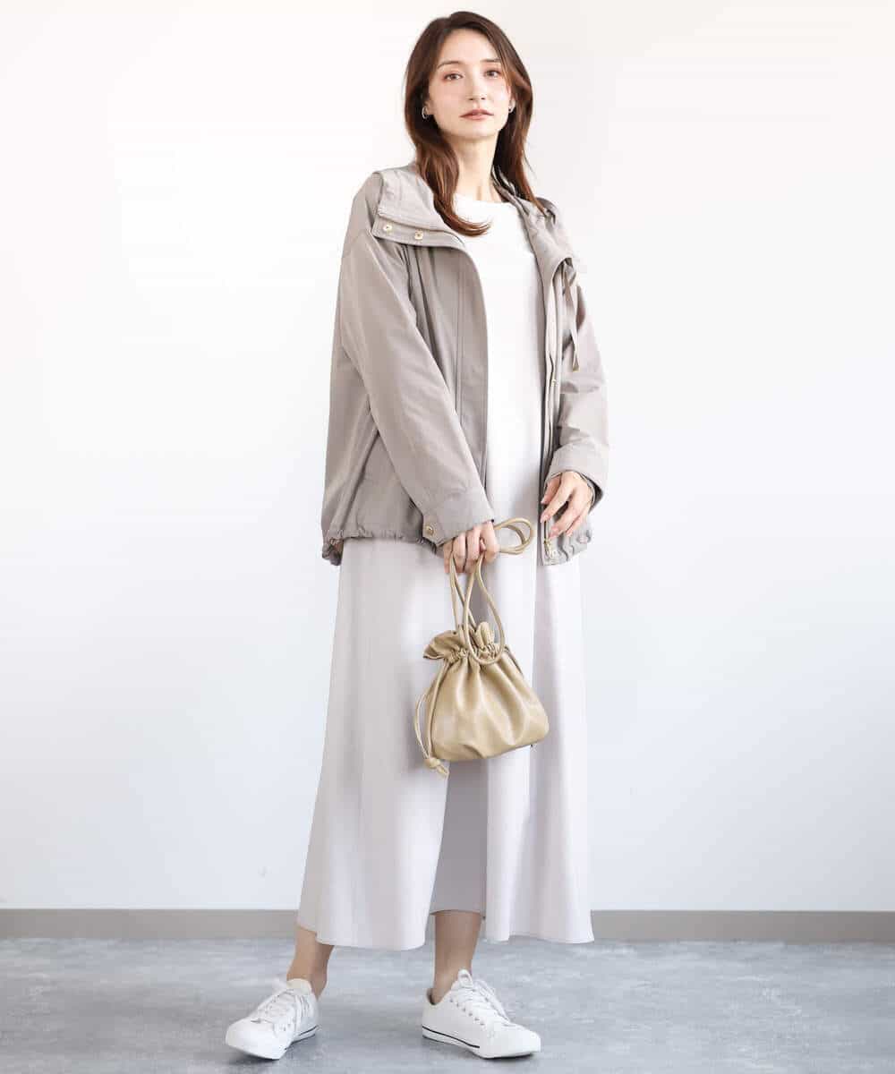 FKEFA30180 MK MICHEL KLEIN(MK ミッシェルクラン) リネンライク 2wayキャミワンピース/洗える グレージュ