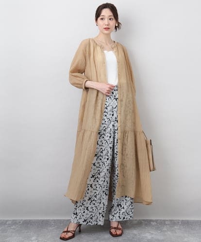FKEGA47220 MK MICHEL KLEIN ソフト楊柳ティアードワンピース/洗える