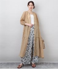 FKEGA47220 MK MICHEL KLEIN(MK ミッシェルクラン) ソフト楊柳ティアードワンピース/洗える キャメル