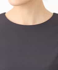 FKEGA55230 MK MICHEL KLEIN(MK ミッシェルクラン) サイドベルトデザイン ウエストタックストレッチワンピース/洗える ダークグレー