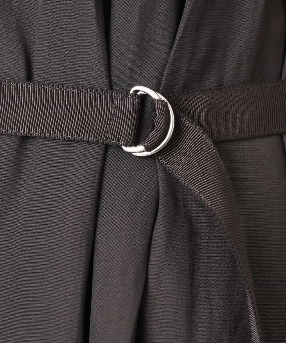 FKEGD26210 MK MICHEL KLEIN(MK ミッシェルクラン) サテンギャザーワンピース/洗える ダークグレー