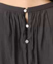 FKEGD26210 MK MICHEL KLEIN(MK ミッシェルクラン) サテンギャザーワンピース/洗える ダークグレー