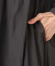 FKEGD26210 MK MICHEL KLEIN(MK ミッシェルクラン) サテンギャザーワンピース/洗える ダークグレー