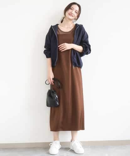 FKEGD37210 MK MICHEL KLEIN サテンキャミワンピース/洗える