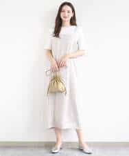 FKEGD37210 MK MICHEL KLEIN(MK ミッシェルクラン) サテンキャミワンピース/洗える ブラウン