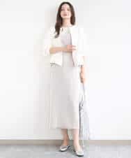 FKEGD37210 MK MICHEL KLEIN(MK ミッシェルクラン) サテンキャミワンピース/洗える ブラウン