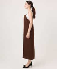 FKEGD37210 MK MICHEL KLEIN(MK ミッシェルクラン) サテンキャミワンピース/洗える ブラウン