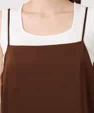 FKEGD37210 MK MICHEL KLEIN(MK ミッシェルクラン) サテンキャミワンピース/洗える ブラウン