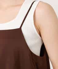 FKEGD37210 MK MICHEL KLEIN(MK ミッシェルクラン) サテンキャミワンピース/洗える ブラウン