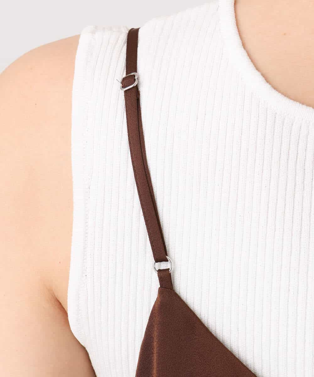 FKEGD37210 MK MICHEL KLEIN(MK ミッシェルクラン) サテンキャミワンピース/洗える ブラウン