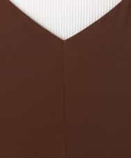 FKEGD37210 MK MICHEL KLEIN(MK ミッシェルクラン) サテンキャミワンピース/洗える ブラウン