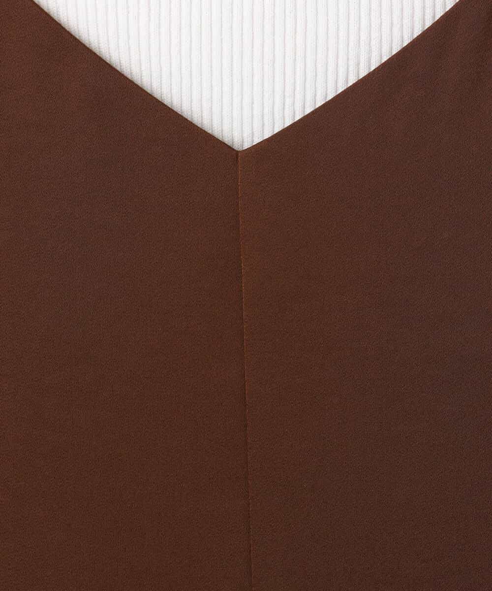 FKEGD37210 MK MICHEL KLEIN(MK ミッシェルクラン) サテンキャミワンピース/洗える ブラウン