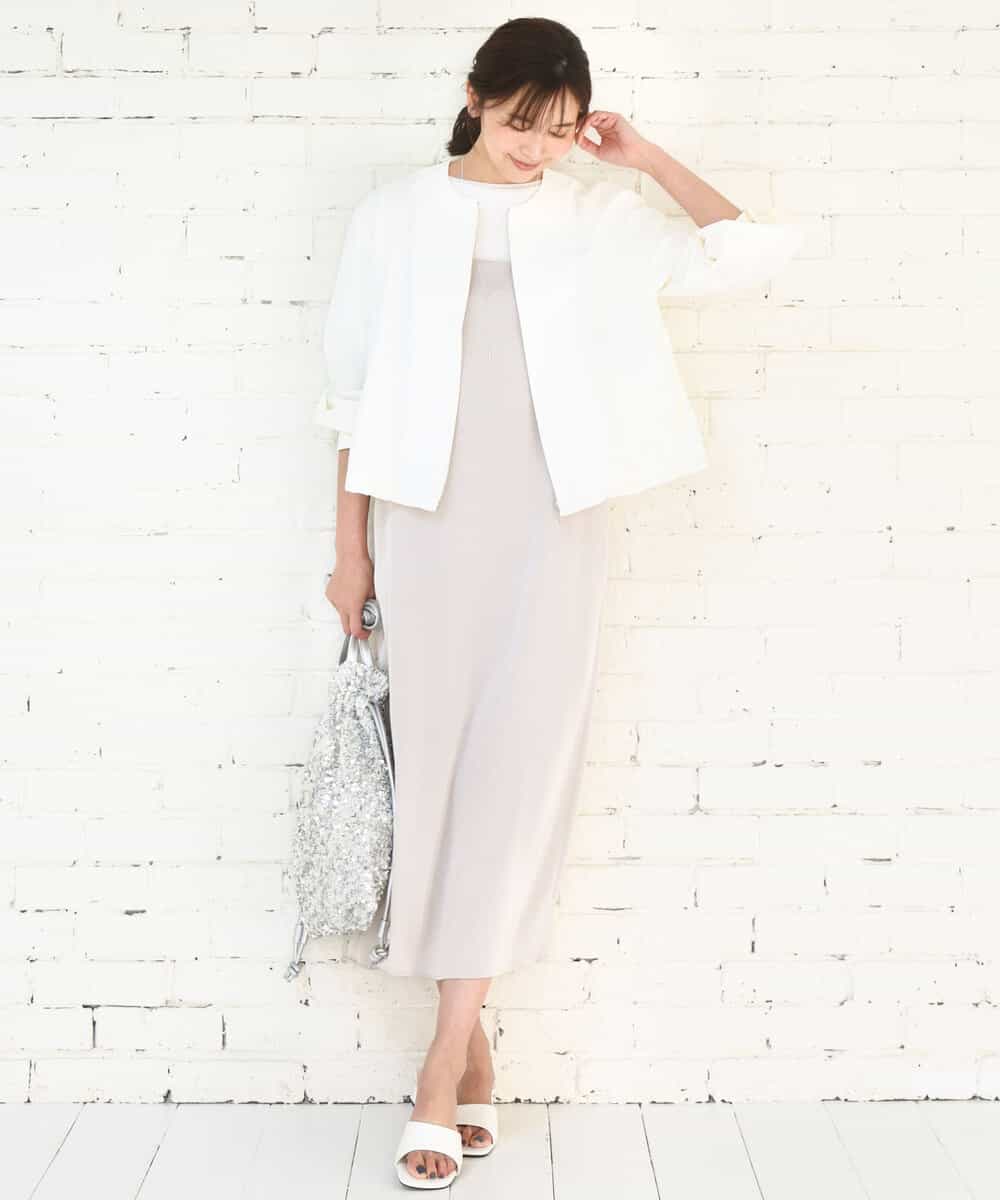 FKEGD37210 MK MICHEL KLEIN(MK ミッシェルクラン) サテンキャミワンピース/洗える ブラウン