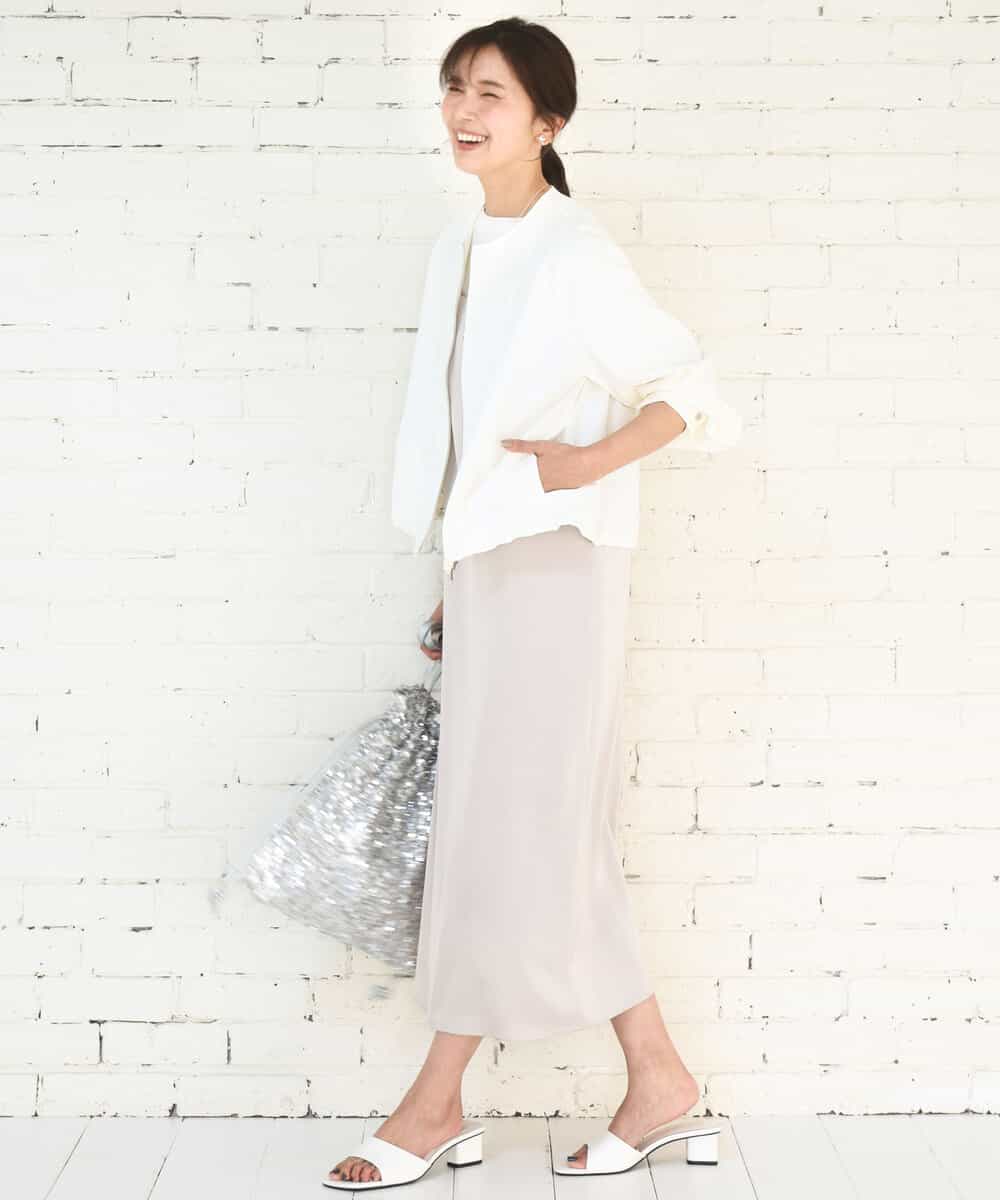 FKEGD37210 MK MICHEL KLEIN(MK ミッシェルクラン) サテンキャミワンピース/洗える ブラウン