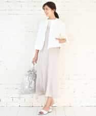 FKEGD37210 MK MICHEL KLEIN(MK ミッシェルクラン) サテンキャミワンピース/洗える ブラウン