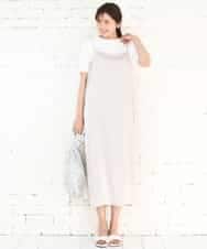 FKEGD37210 MK MICHEL KLEIN(MK ミッシェルクラン) サテンキャミワンピース/洗える ブラウン