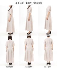 FKEGD38210 MK MICHEL KLEIN(MK ミッシェルクラン) サッカーストライプ ウエストタックワンピース/洗える ネイビー