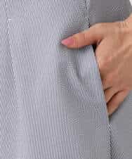 FKEGD38210 MK MICHEL KLEIN(MK ミッシェルクラン) サッカーストライプ ウエストタックワンピース/洗える ネイビー