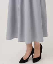 FKEGD38210 MK MICHEL KLEIN(MK ミッシェルクラン) サッカーストライプ ウエストタックワンピース/洗える ネイビー