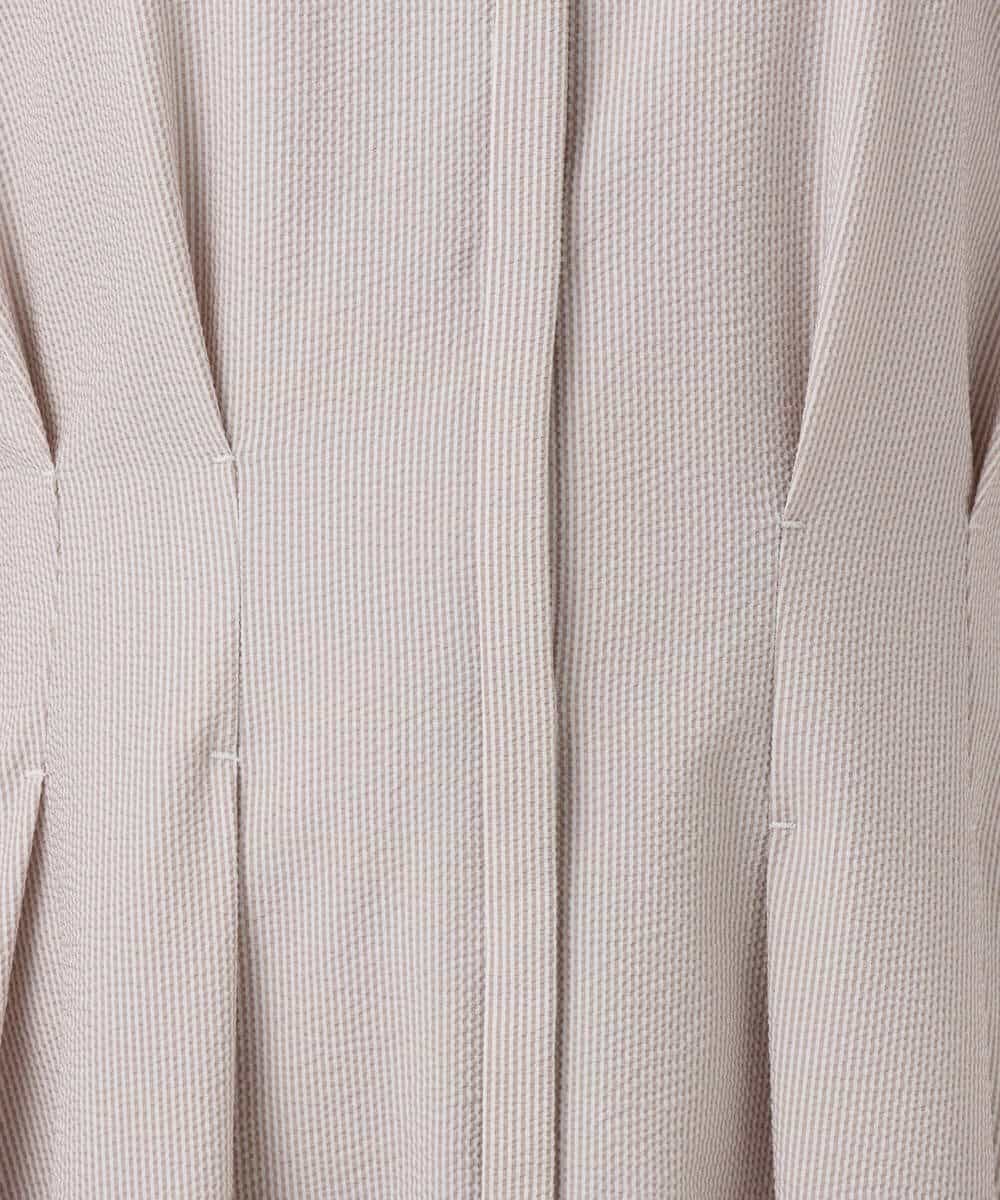 FKEGD38210 MK MICHEL KLEIN(MK ミッシェルクラン) サッカーストライプ ウエストタックワンピース/洗える ネイビー