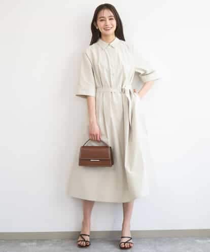 FKEGD40220 MK MICHEL KLEIN ハーフスリーブ シャツワンピース/UVカット/洗える