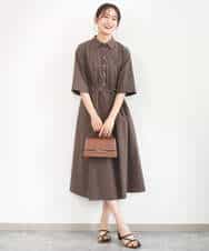 FKEGD40220 MK MICHEL KLEIN(MK ミッシェルクラン) ハーフスリーブ シャツワンピース/UVカット/洗える ベージュ