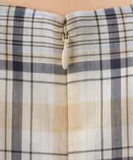 FKEGD46230 MK MICHEL KLEIN(MK ミッシェルクラン) オーガンジーチェック柄フレアシルエットワンピース/洗える ベージュ