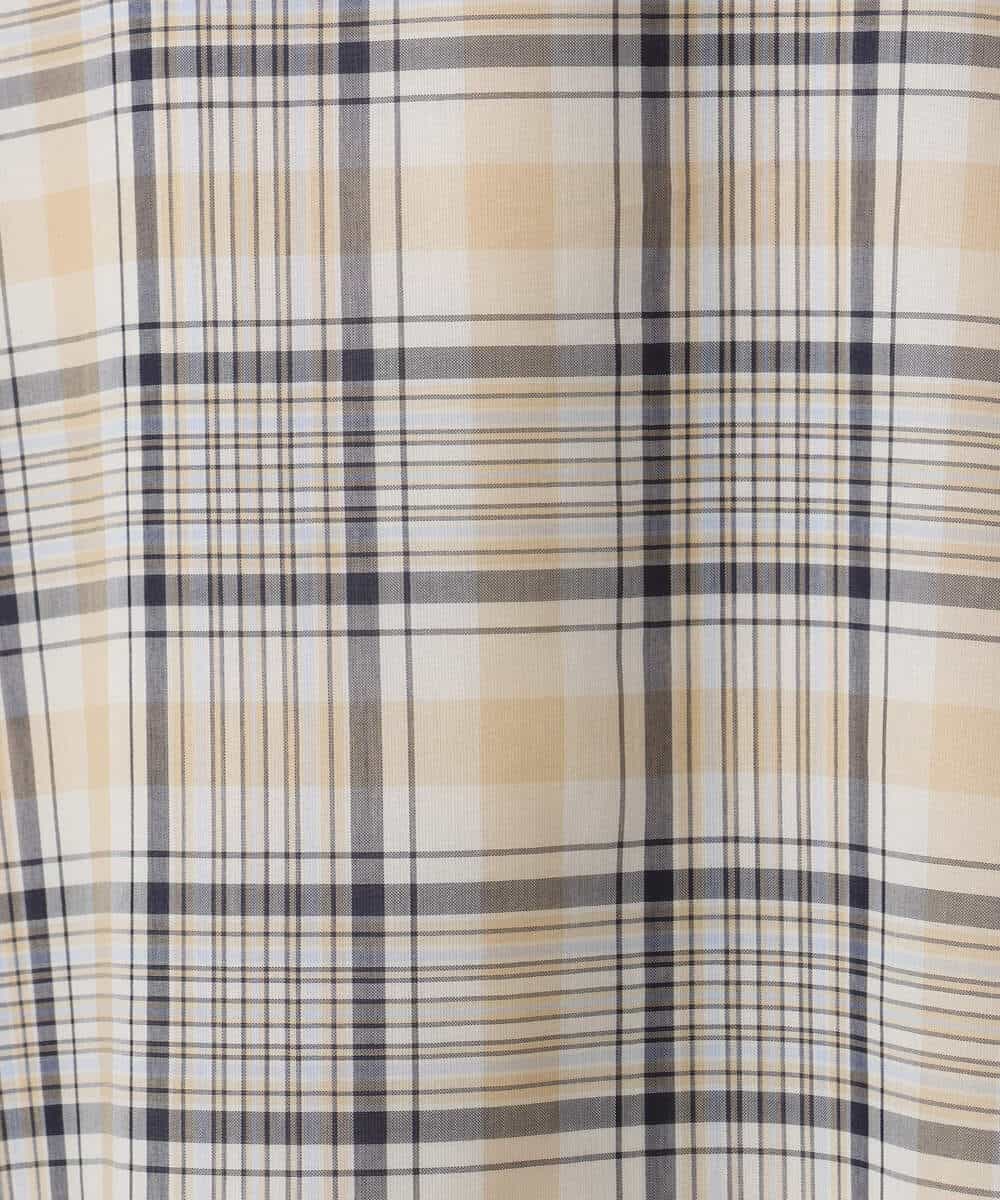 FKEGD46230 MK MICHEL KLEIN(MK ミッシェルクラン) オーガンジーチェック柄フレアシルエットワンピース/洗える ベージュ