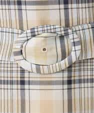 FKEGD46230 MK MICHEL KLEIN(MK ミッシェルクラン) オーガンジーチェック柄フレアシルエットワンピース/洗える ベージュ