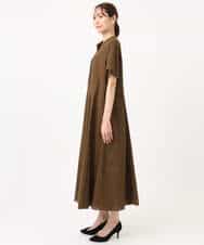 FKEGD47240 MK MICHEL KLEIN(MK ミッシェルクラン) サッカー調ウエスト切り替えワンピース/洗える ブラウン