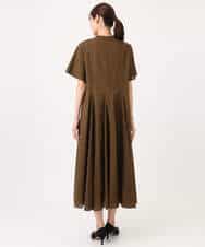 FKEGD47240 MK MICHEL KLEIN(MK ミッシェルクラン) サッカー調ウエスト切り替えワンピース/洗える ブラウン