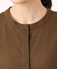 FKEGD47240 MK MICHEL KLEIN(MK ミッシェルクラン) サッカー調ウエスト切り替えワンピース/洗える ブラウン