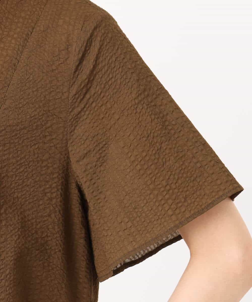 FKEGD47240 MK MICHEL KLEIN(MK ミッシェルクラン) サッカー調ウエスト切り替えワンピース/洗える ブラウン