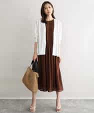 FKEGD52240 MK MICHEL KLEIN(MK ミッシェルクラン) [洗える]幾何柄レースAラインワンピース ブラック