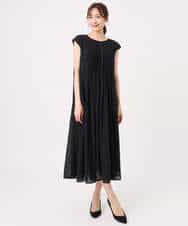 FKEGD52240 MK MICHEL KLEIN(MK ミッシェルクラン) [洗える]幾何柄レースAラインワンピース ブラック