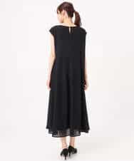 FKEGD52240 MK MICHEL KLEIN(MK ミッシェルクラン) [洗える]幾何柄レースAラインワンピース ブラック