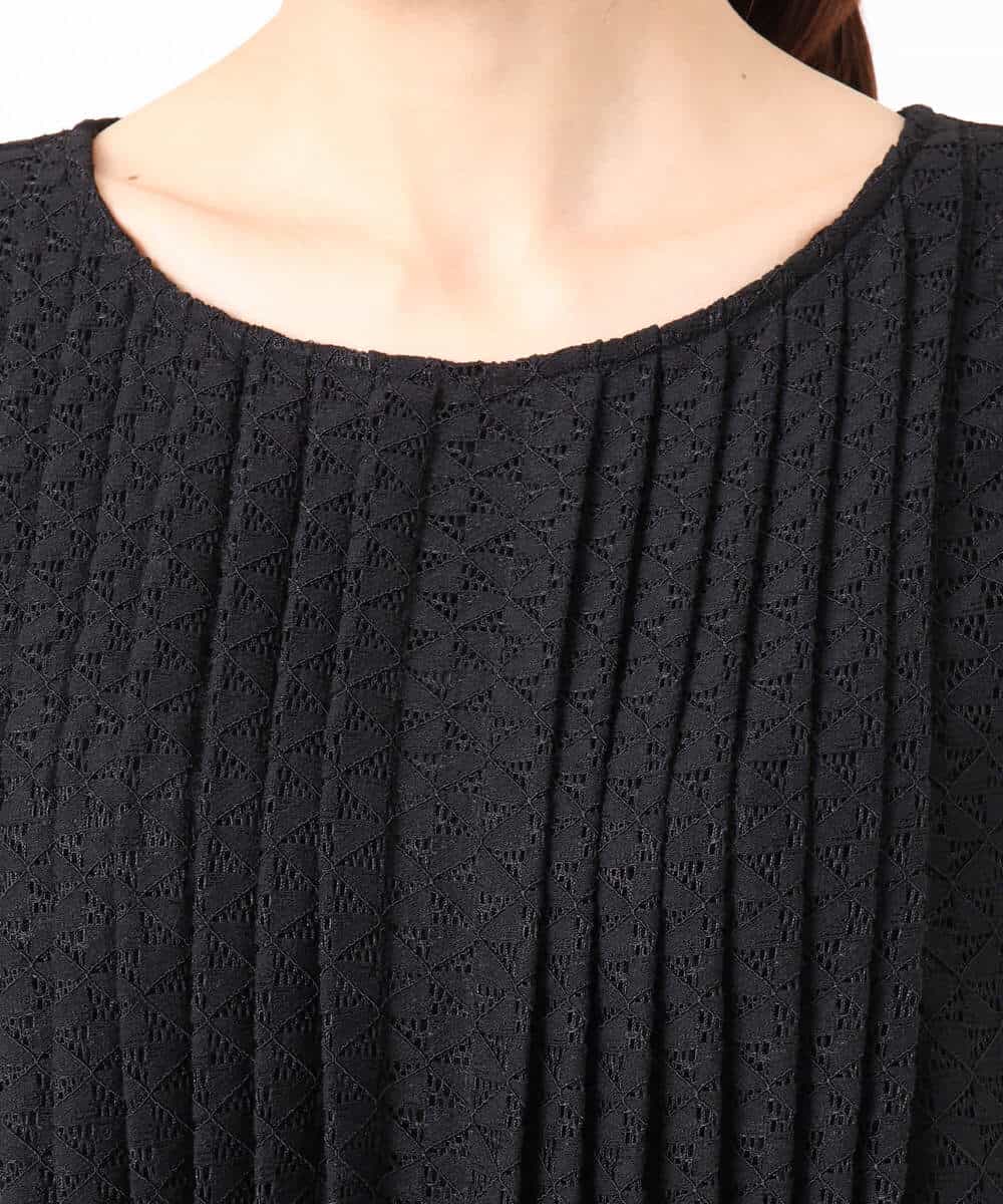 FKEGD52240 MK MICHEL KLEIN(MK ミッシェルクラン) [洗える]幾何柄レースAラインワンピース ブラック