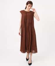 FKEGD52240 MK MICHEL KLEIN(MK ミッシェルクラン) [洗える]幾何柄レースAラインワンピース ブラック