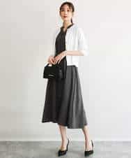 FKEGD58210 MK MICHEL KLEIN(MK ミッシェルクラン) [洗える]フレアースリーブ ベルト付きワンピース ライトイエロー