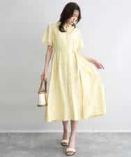 FKEGD58210 MK MICHEL KLEIN(MK ミッシェルクラン) [洗える]フレアースリーブ ベルト付きワンピース ライトイエロー