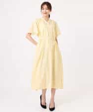 FKEGD58210 MK MICHEL KLEIN(MK ミッシェルクラン) [洗える]フレアースリーブ ベルト付きワンピース ライトイエロー