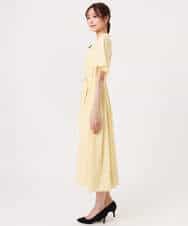 FKEGD58210 MK MICHEL KLEIN(MK ミッシェルクラン) [洗える]フレアースリーブ ベルト付きワンピース ライトイエロー