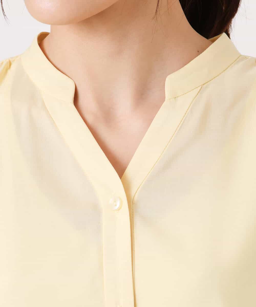 FKEGD58210 MK MICHEL KLEIN(MK ミッシェルクラン) [洗える]フレアースリーブ ベルト付きワンピース ライトイエロー