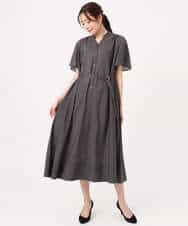 FKEGD58210 MK MICHEL KLEIN(MK ミッシェルクラン) [洗える]フレアースリーブ ベルト付きワンピース ライトイエロー