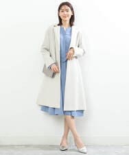 FKEGS34230 MK MICHEL KLEIN(MK ミッシェルクラン) Aラインシルエットシャツワンピース/洗える ネイビー