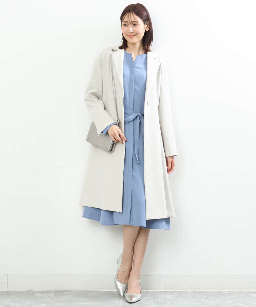 FKEGS34230 MK MICHEL KLEIN(MK ミッシェルクラン) Aラインシルエットシャツワンピース/洗える ネイビー