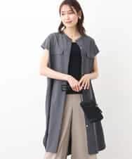 FKEGV50180 MK MICHEL KLEIN(MK ミッシェルクラン) Reflaxチュニックシャツワンピースジレ/セットアップ対応/洗える ダークグレー