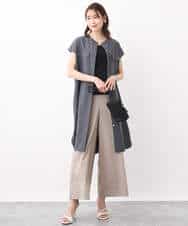 FKEGV50180 MK MICHEL KLEIN(MK ミッシェルクラン) Reflaxチュニックシャツワンピースジレ/セットアップ対応/洗える ダークグレー