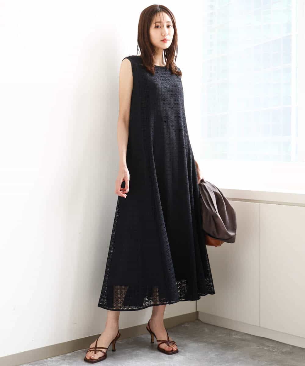 FKEHA65240 MK MICHEL KLEIN(MK ミッシェルクラン) 幾何レースフレアーワンピース/洗える アイボリー