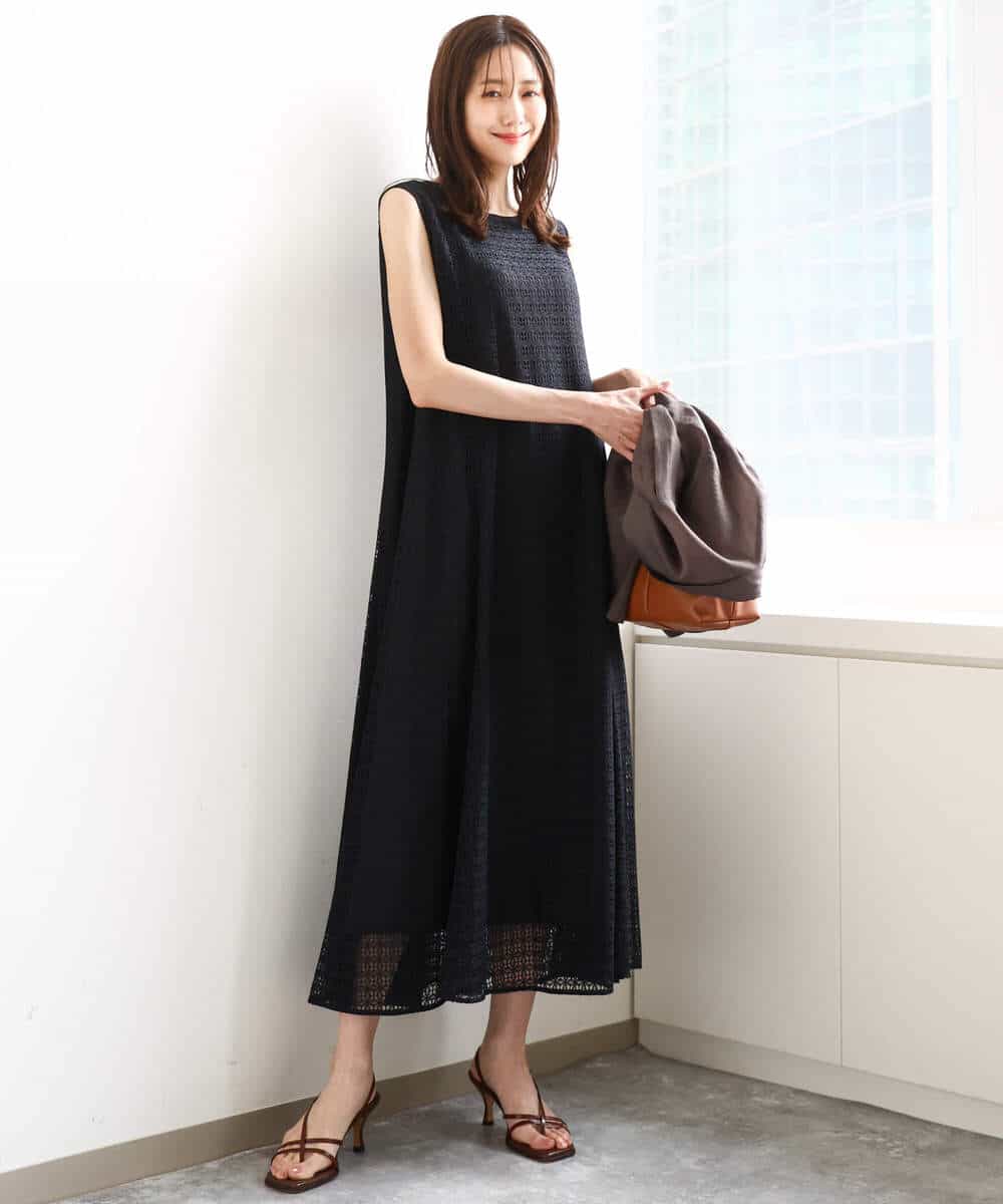 FKEHA65240 MK MICHEL KLEIN(MK ミッシェルクラン) 幾何レースフレアーワンピース/洗える アイボリー